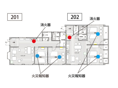 火災報知器・消火器の設置場所