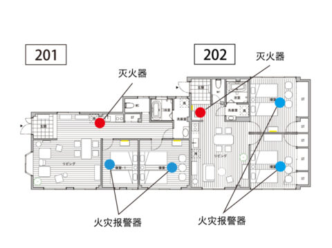 火灾报警器/灭火器的位置