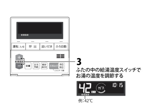 お湯を出す/お湯の温度を調節する